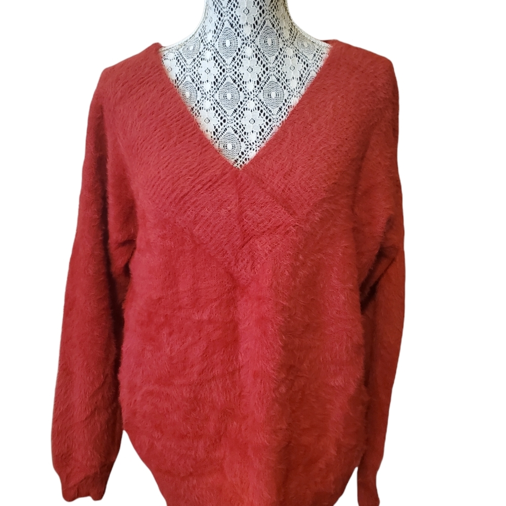 a new day v neck red sweater size 2 X